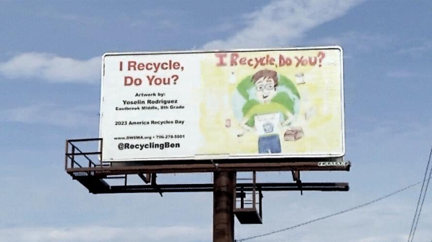 Whitfield County student recycling billboard